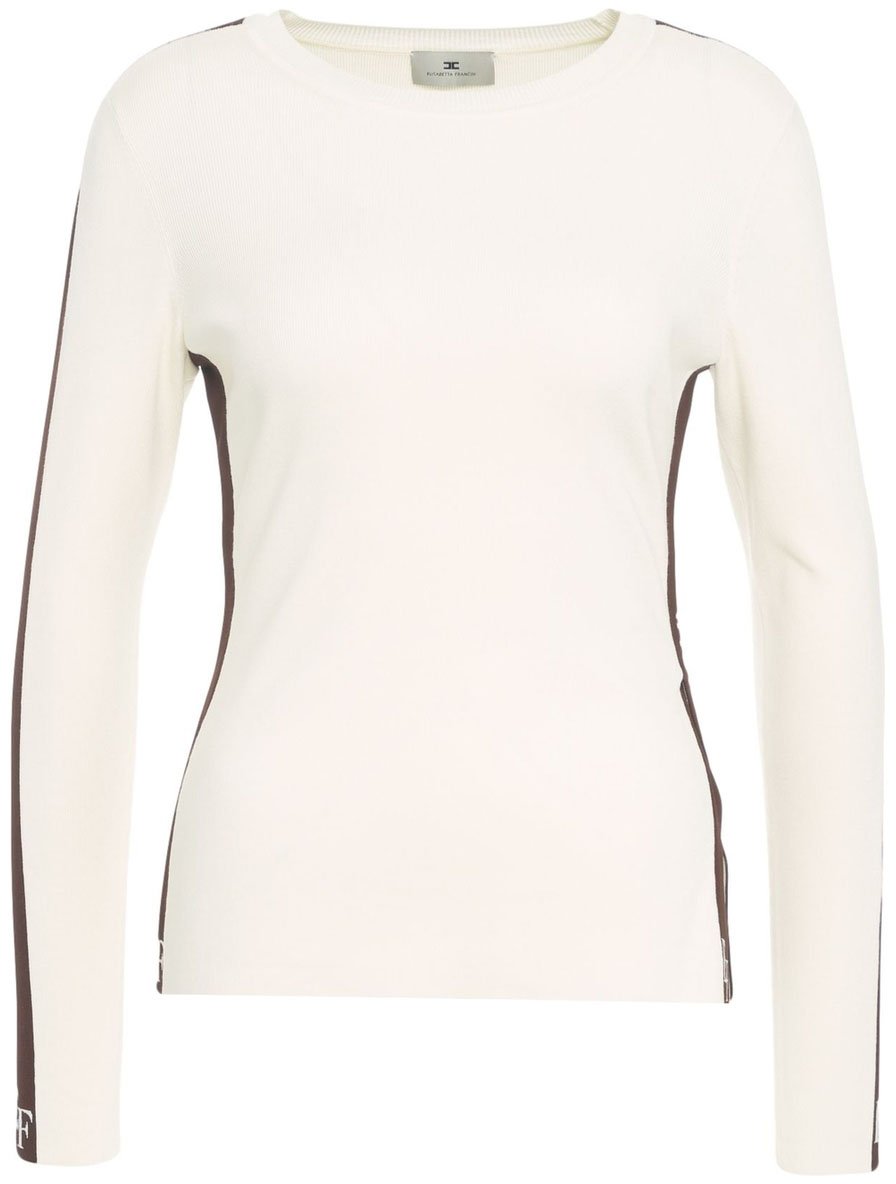 Elisabetta Franchi Maglia a Costine con dettagli logo Wit
