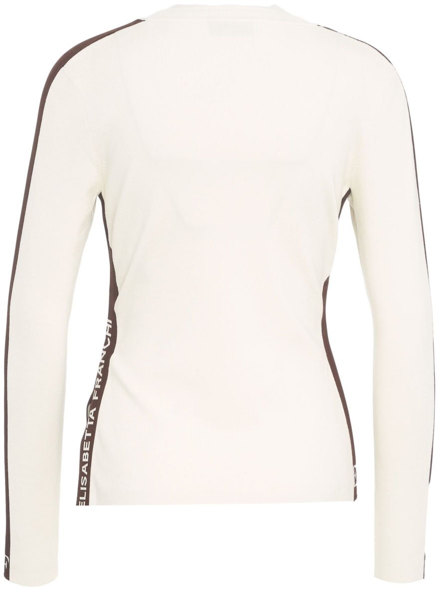 Elisabetta Franchi Maglia a Costine con dettagli logo Wit
