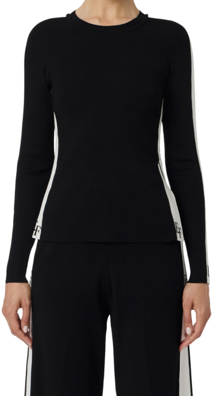 Elisabetta Franchi Sweaters Nero/Milk Zwart