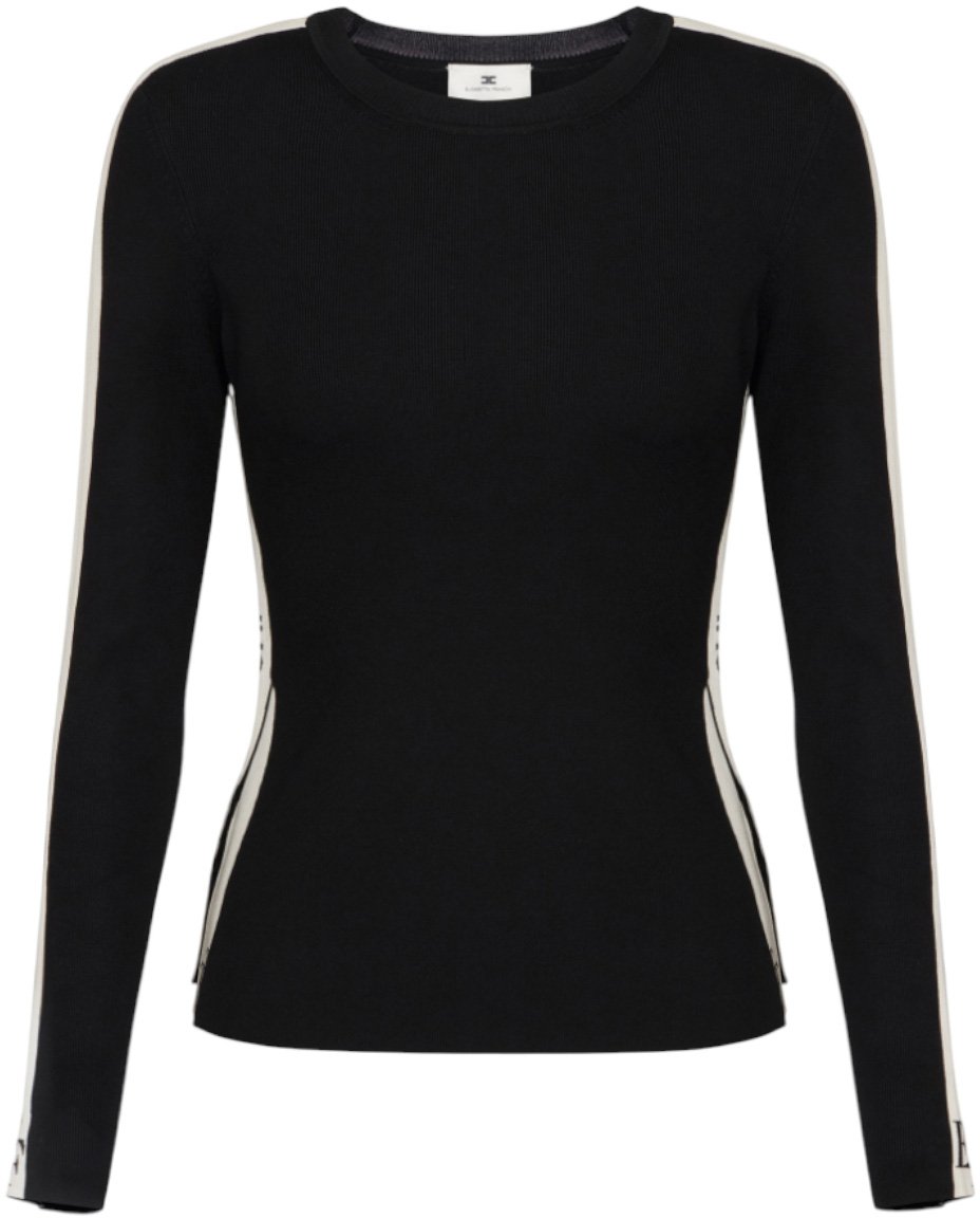 Elisabetta Franchi Sweaters Nero/Milk Zwart