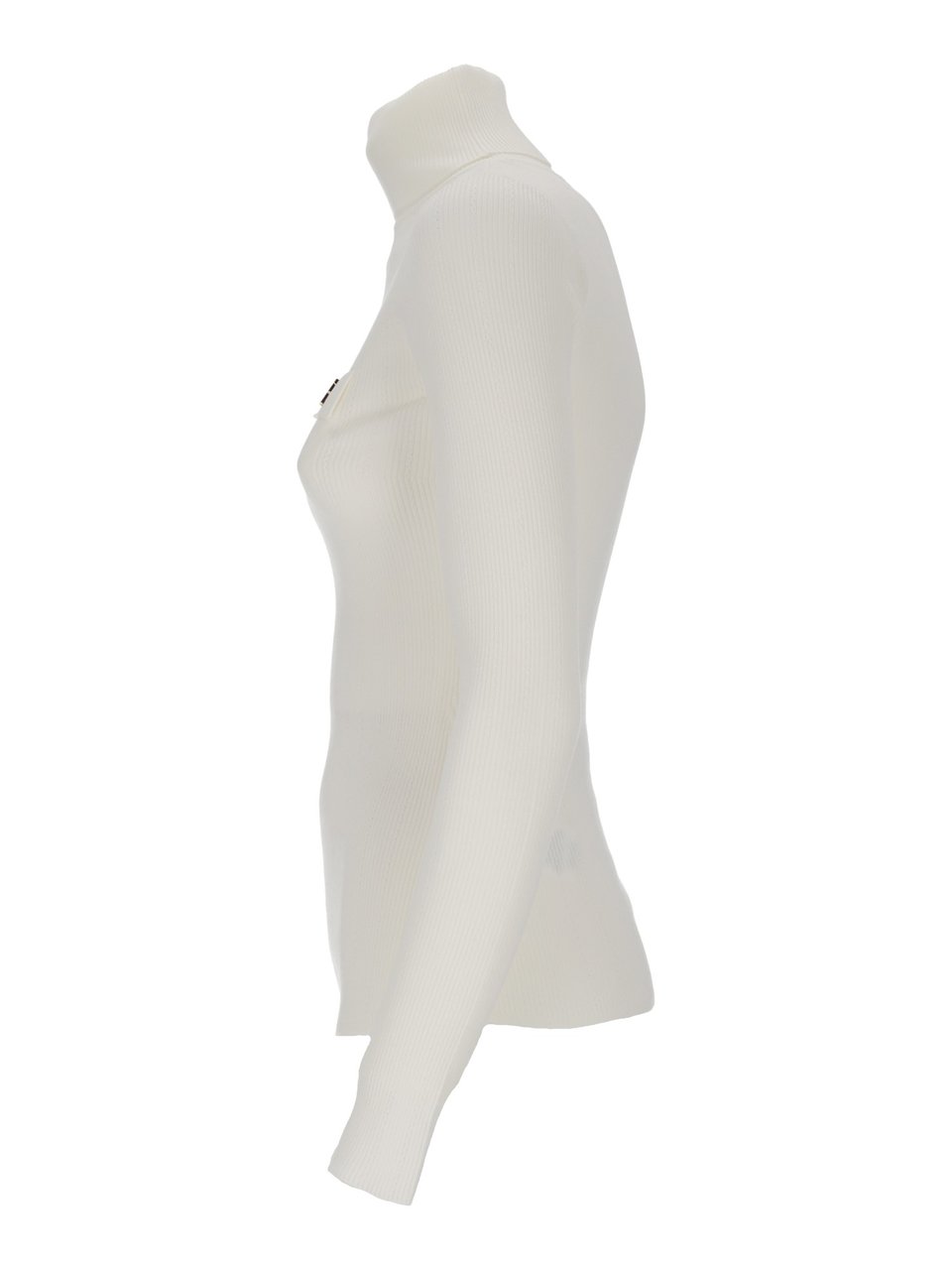 Elisabetta Franchi Fitted Long-Sleeve Knit Top With High Turtleneck Wit