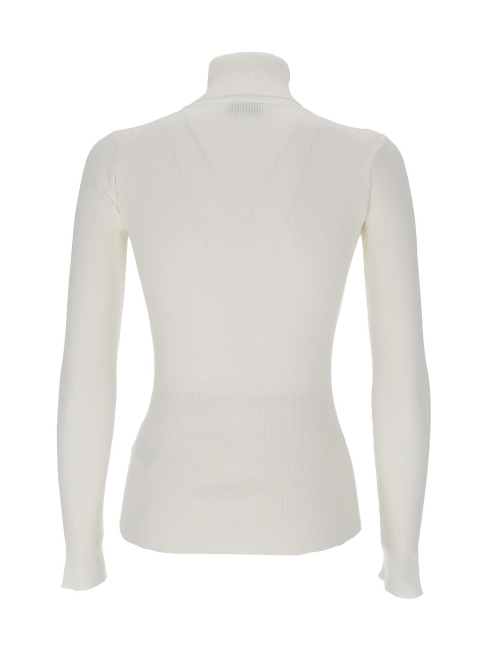 Elisabetta Franchi Fitted Long-Sleeve Knit Top With High Turtleneck Wit