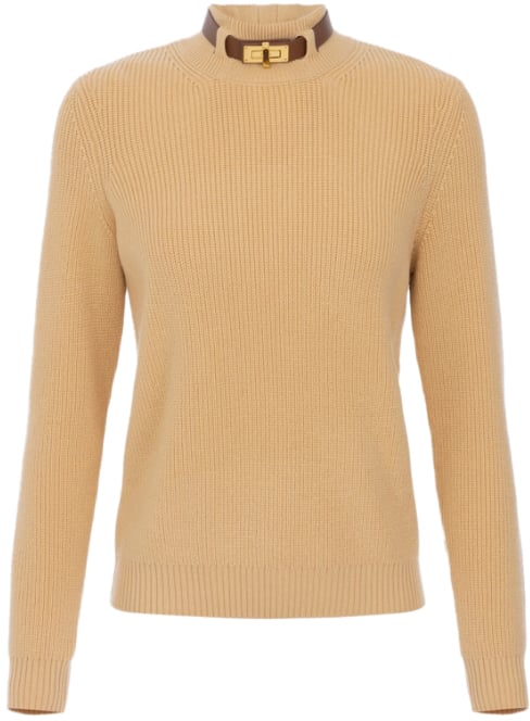 Elisabetta Franchi Sweaters Miele Beige