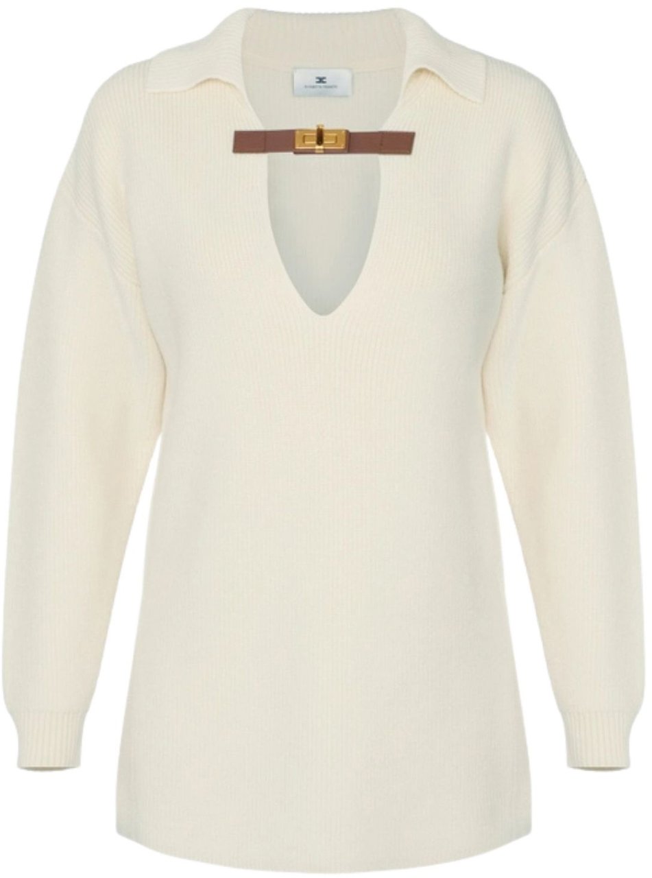 Elisabetta Franchi Sweaters Milk Wit