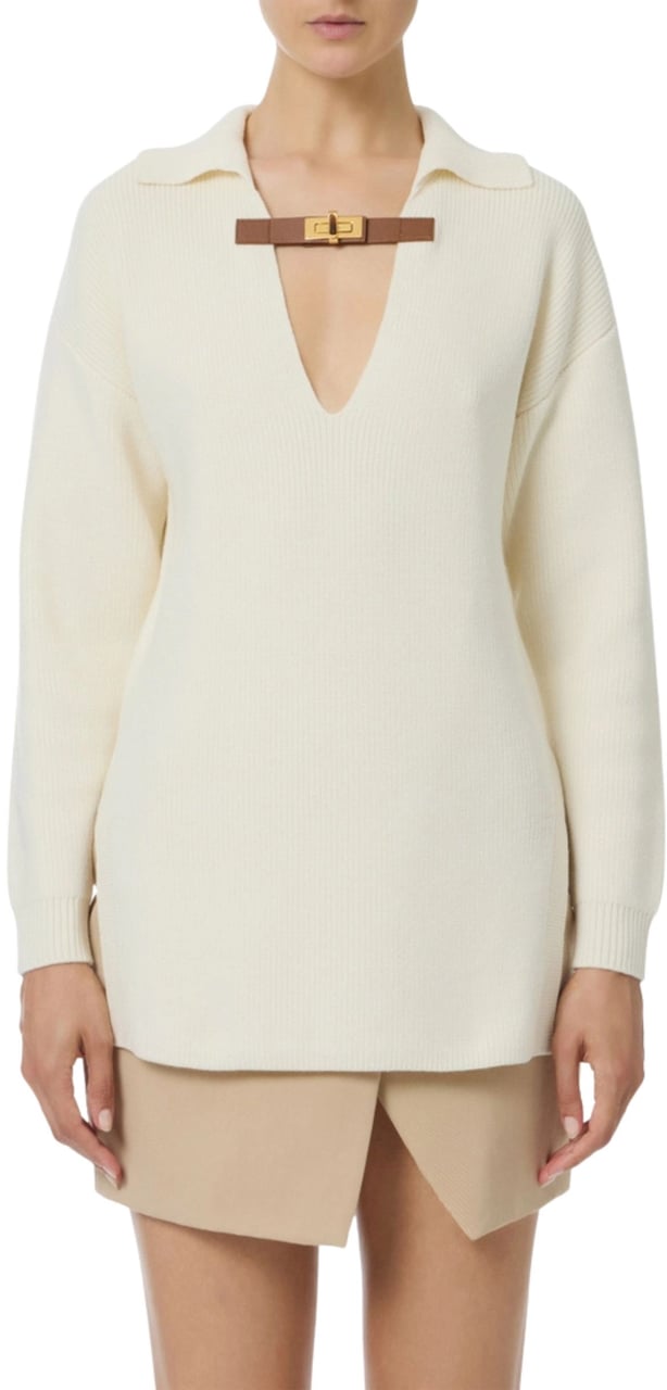 Elisabetta Franchi Sweaters Milk Wit