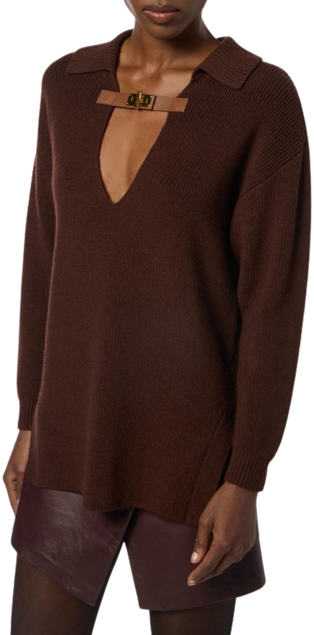 Elisabetta Franchi Sweaters Coffee Bruin