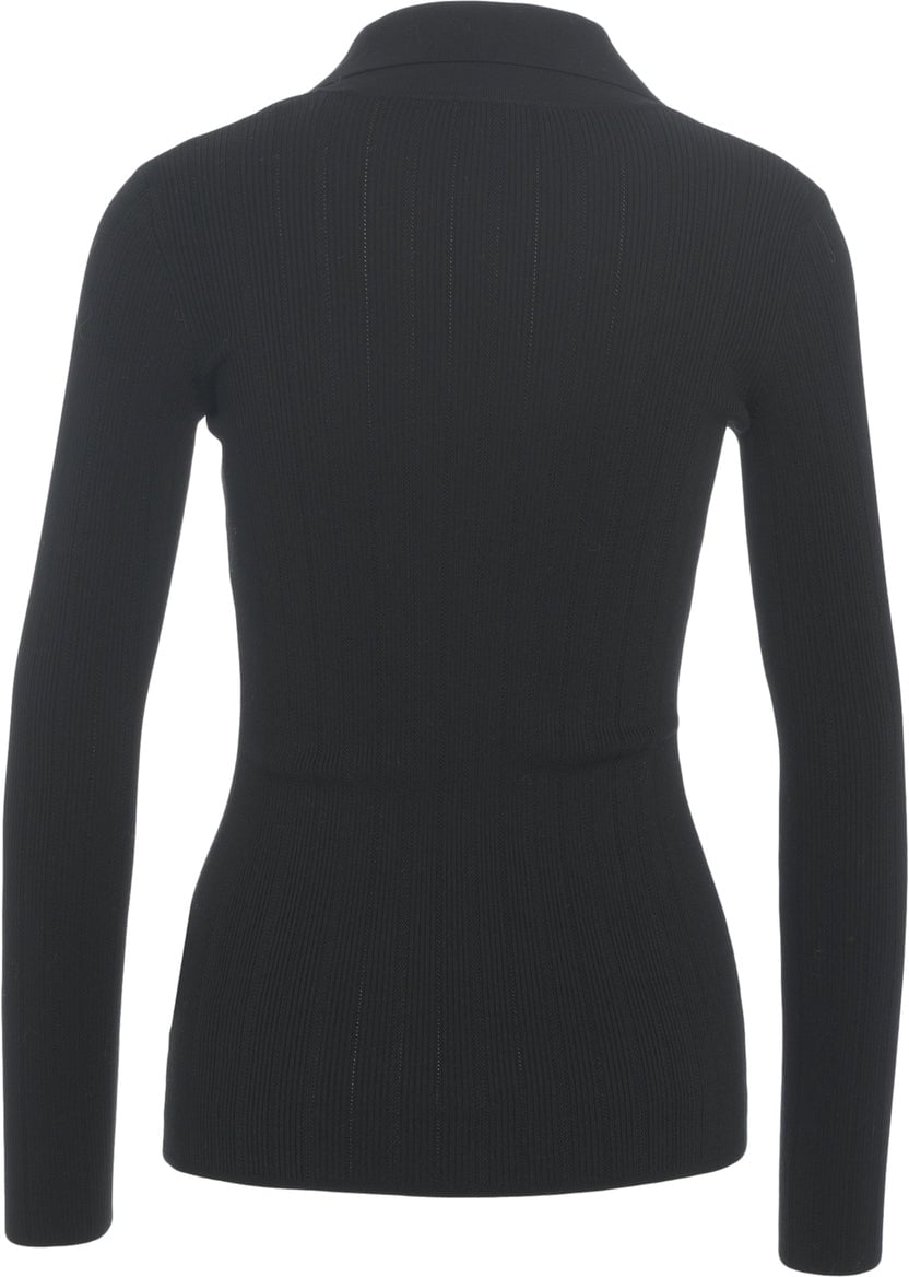 Elisabetta Franchi Knit Pullover with Chain Detail Zwart