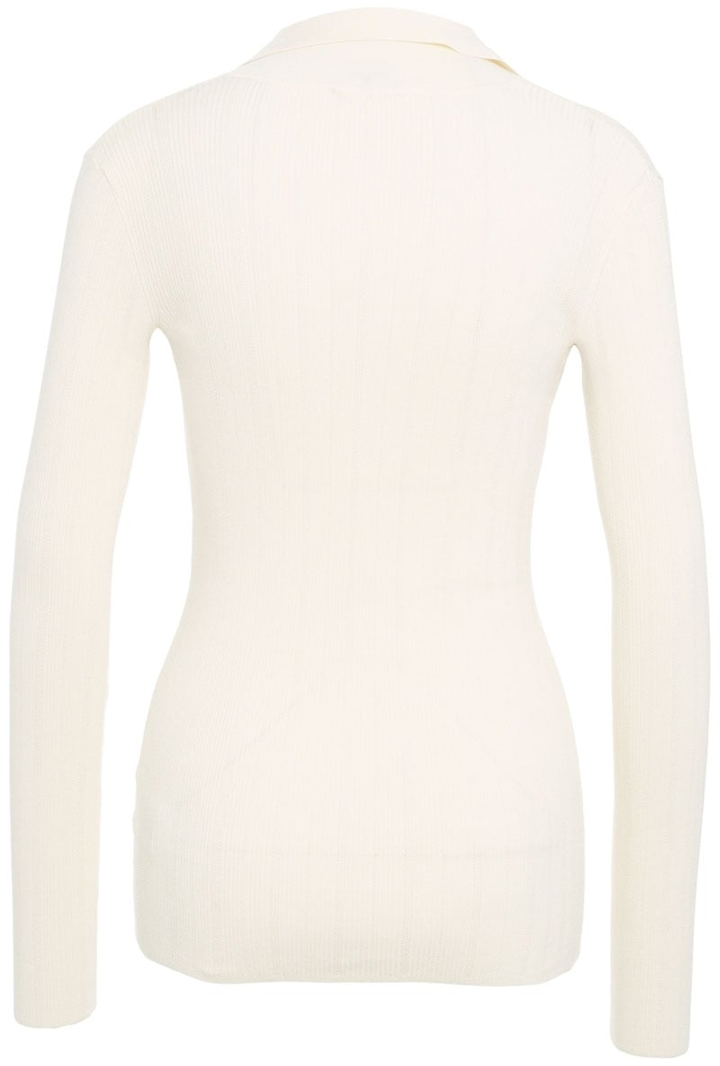 Elisabetta Franchi Maglia a coste con dettaglio catena Wit