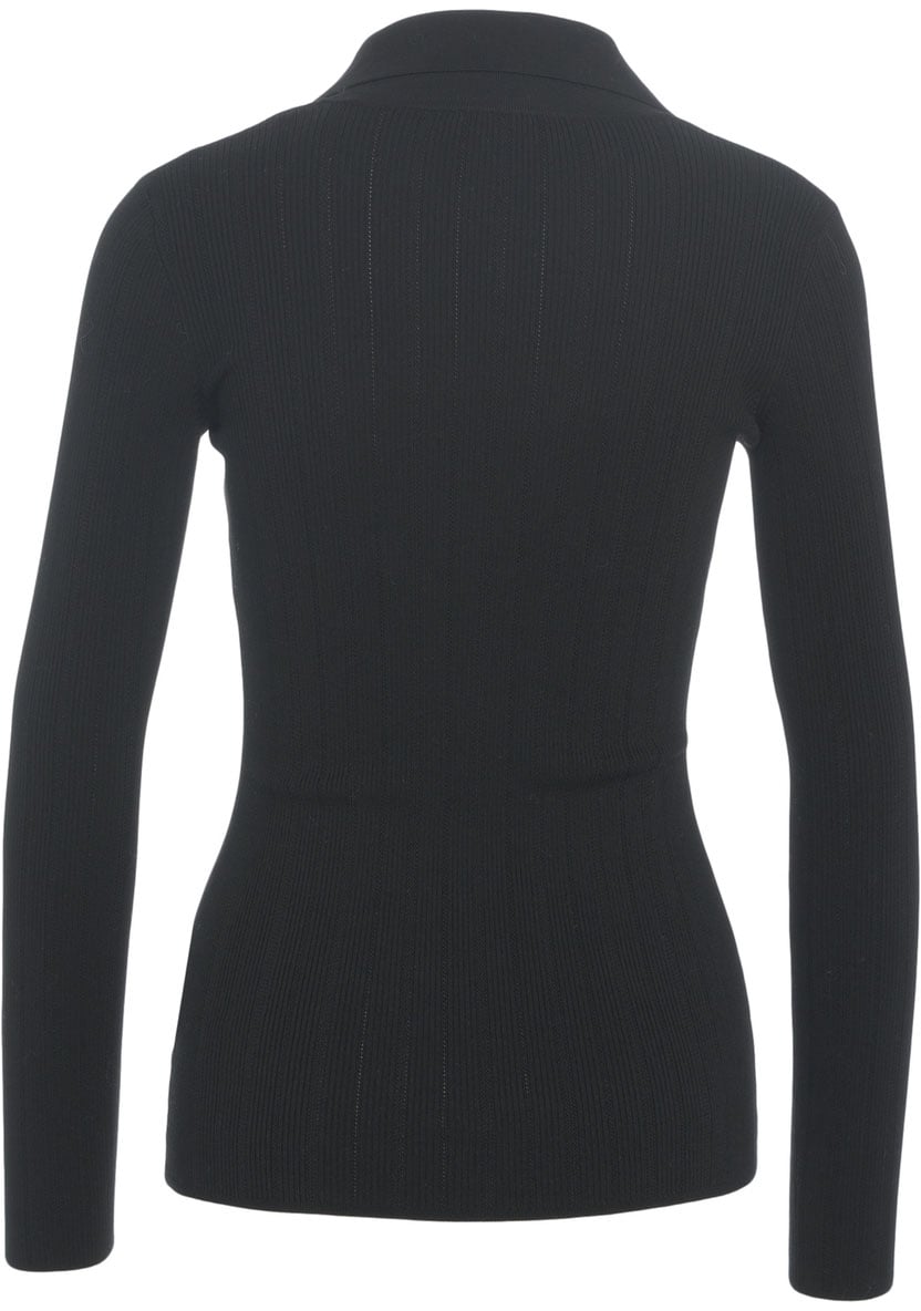 Elisabetta Franchi Maglia a coste con dettaglio catena Zwart