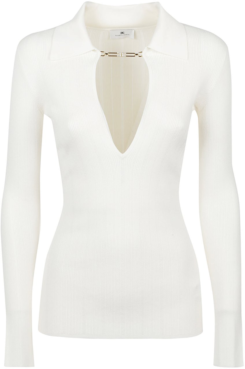 Elisabetta Franchi Tricot Sweater White Wit
