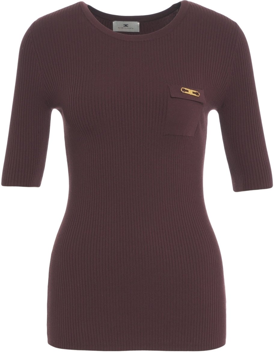 Elisabetta Franchi Knit t-shirt Bruin