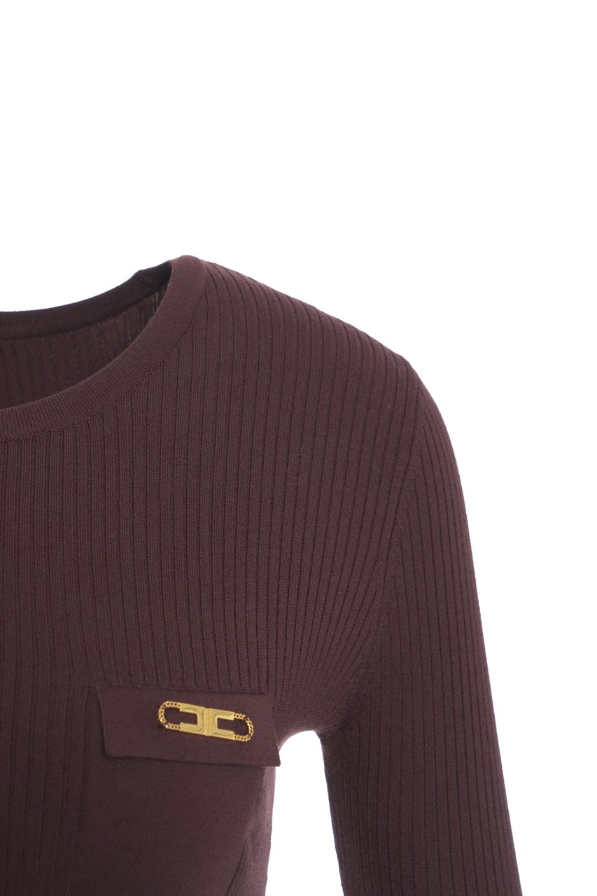 Elisabetta Franchi Knit t-shirt Bruin