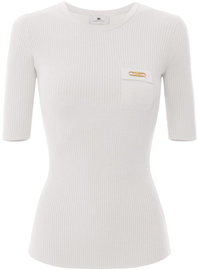 Elisabetta Franchi Sweaters Ivory Wit