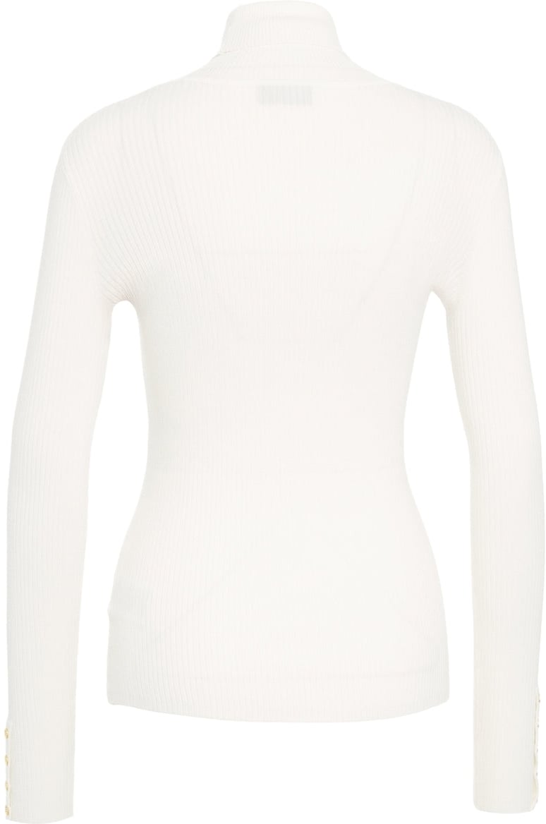 Elisabetta Franchi Ribbed Turtleneck Sweater Wit