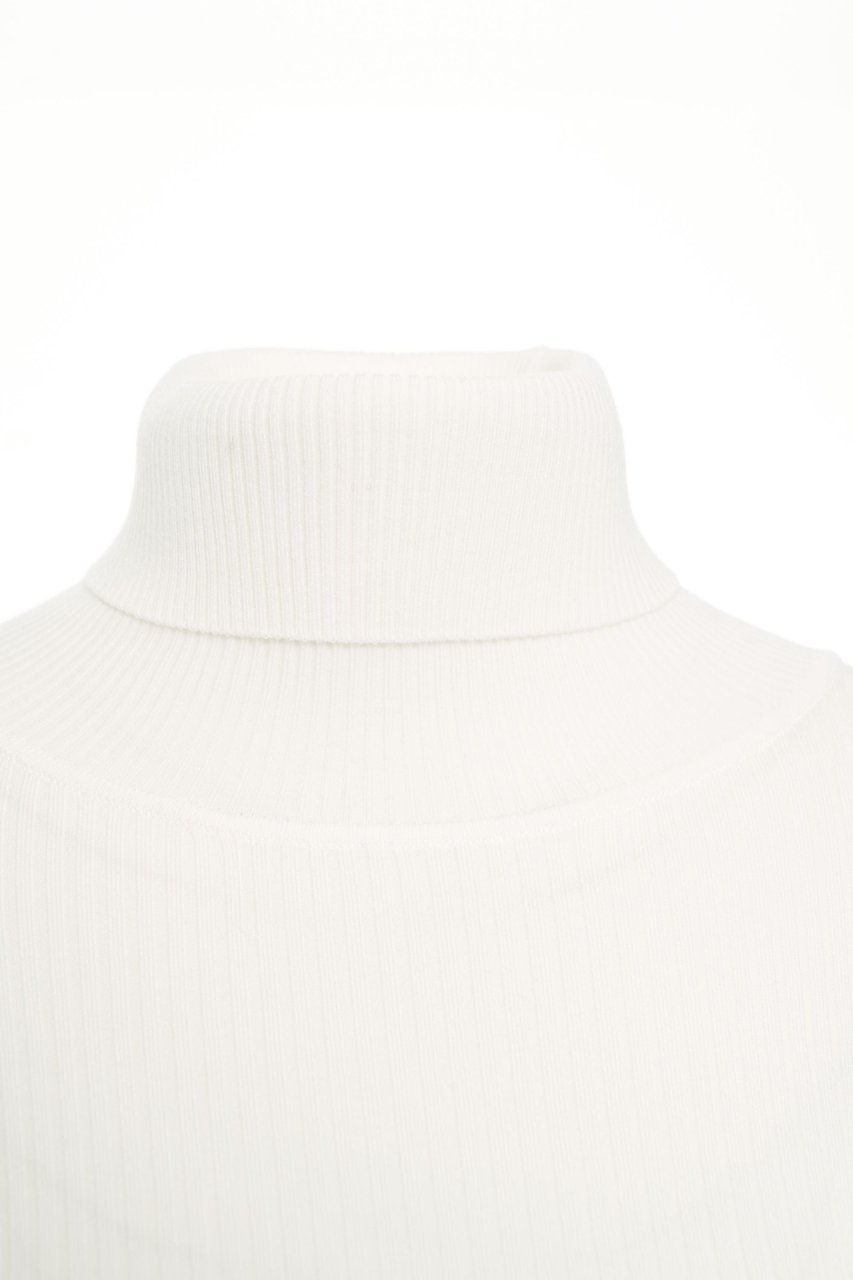 Elisabetta Franchi Ribbed Turtleneck Sweater Wit