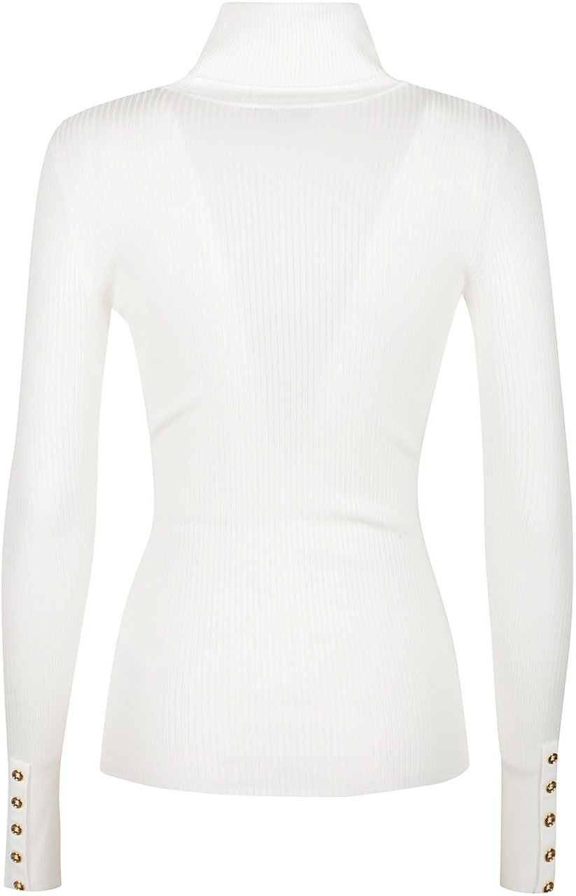 Elisabetta Franchi Tricot Turtle Neck Sweater White Wit
