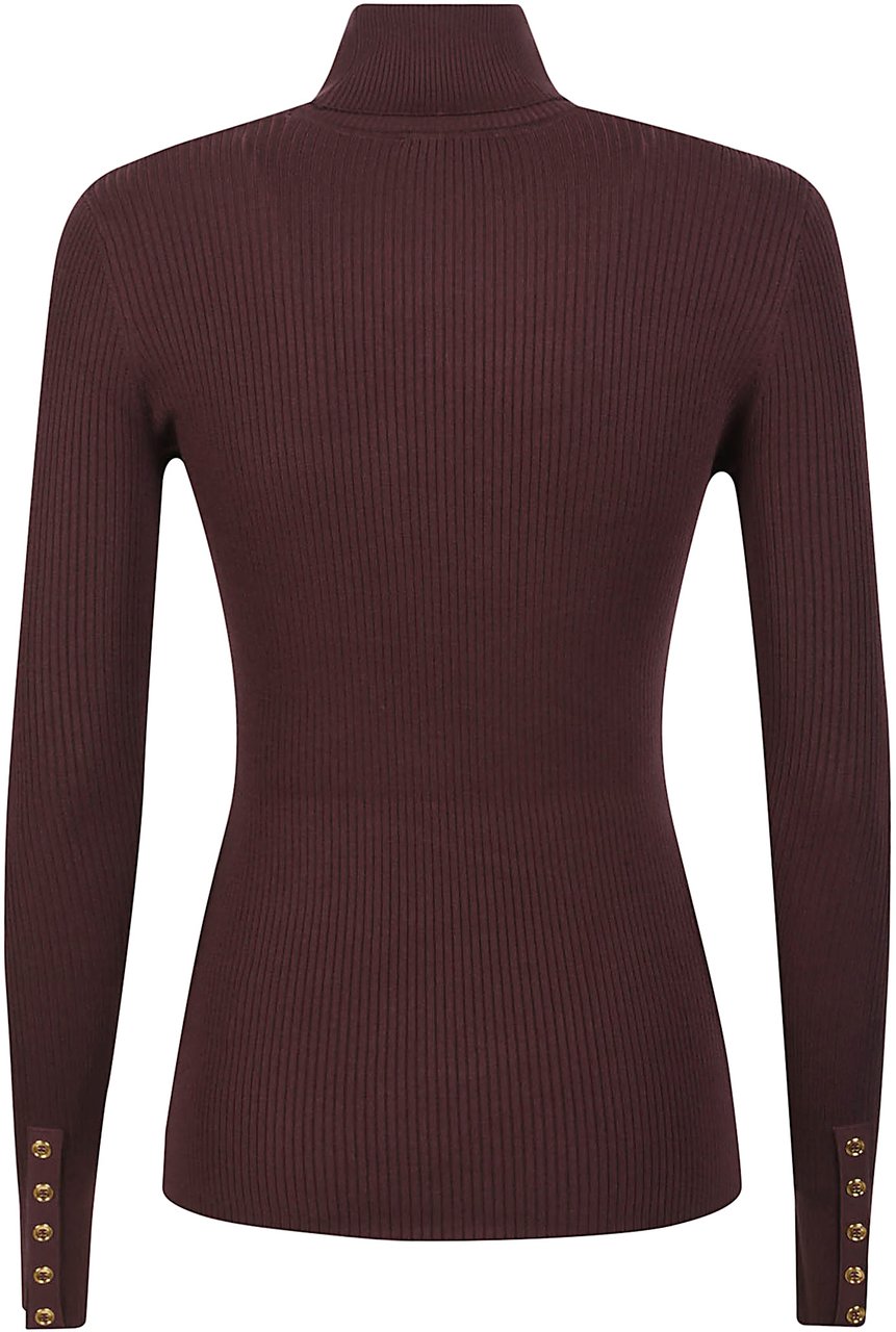 Elisabetta Franchi Tricot Turtle Neck Sweater Red Rood