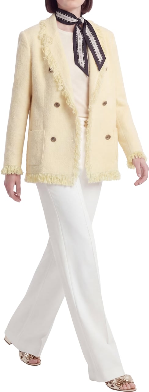 Elisabetta Franchi Bouclé knit blazer Geel