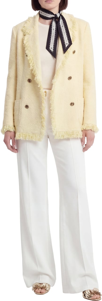Elisabetta Franchi Bouclé knit blazer Geel