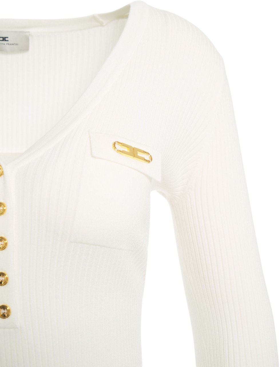 Elisabetta Franchi Ribbed sweater Wit