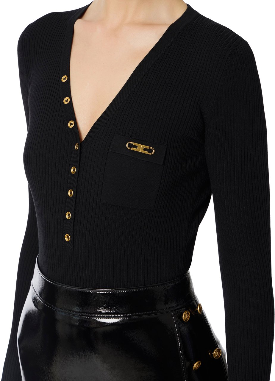 Elisabetta Franchi Sweaters Black Zwart