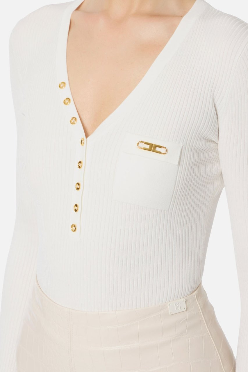 Elisabetta Franchi Sweaters Ivory Wit