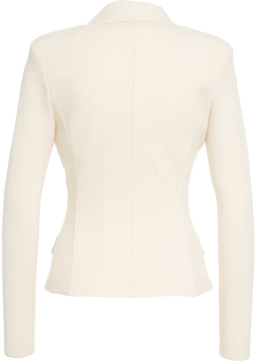 Elisabetta Franchi Wool single-breasted blazer Wit