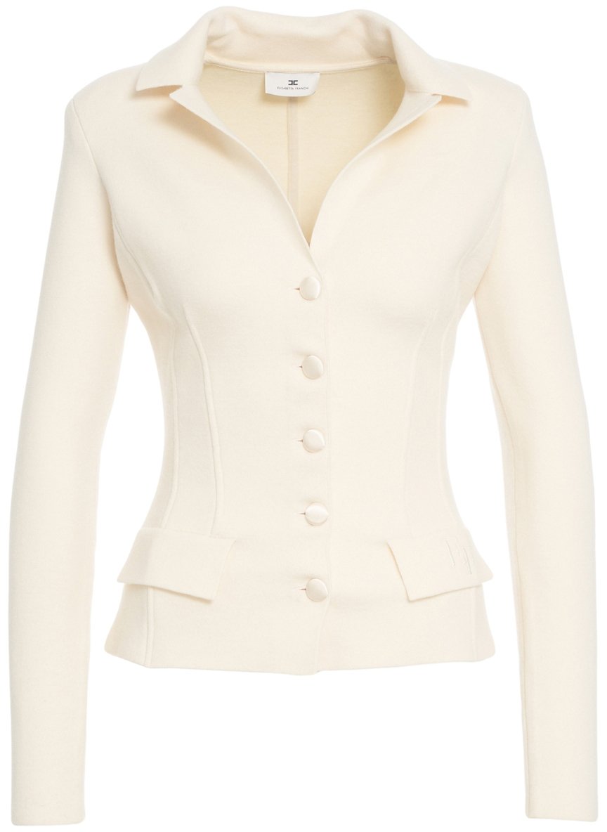 Elisabetta Franchi Blazer monopetto in lana Wit
