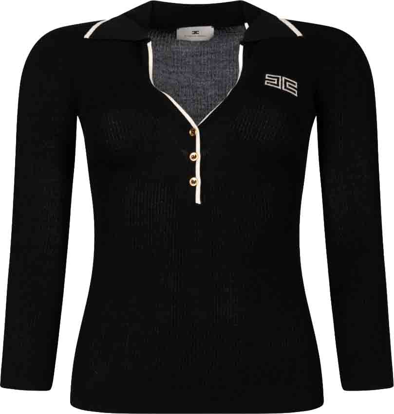 Elisabetta Franchi T-Shirts And Polos Black Zwart