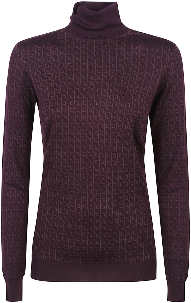 Elisabetta Franchi Tricot Turtle Neck Sweater Red Rood