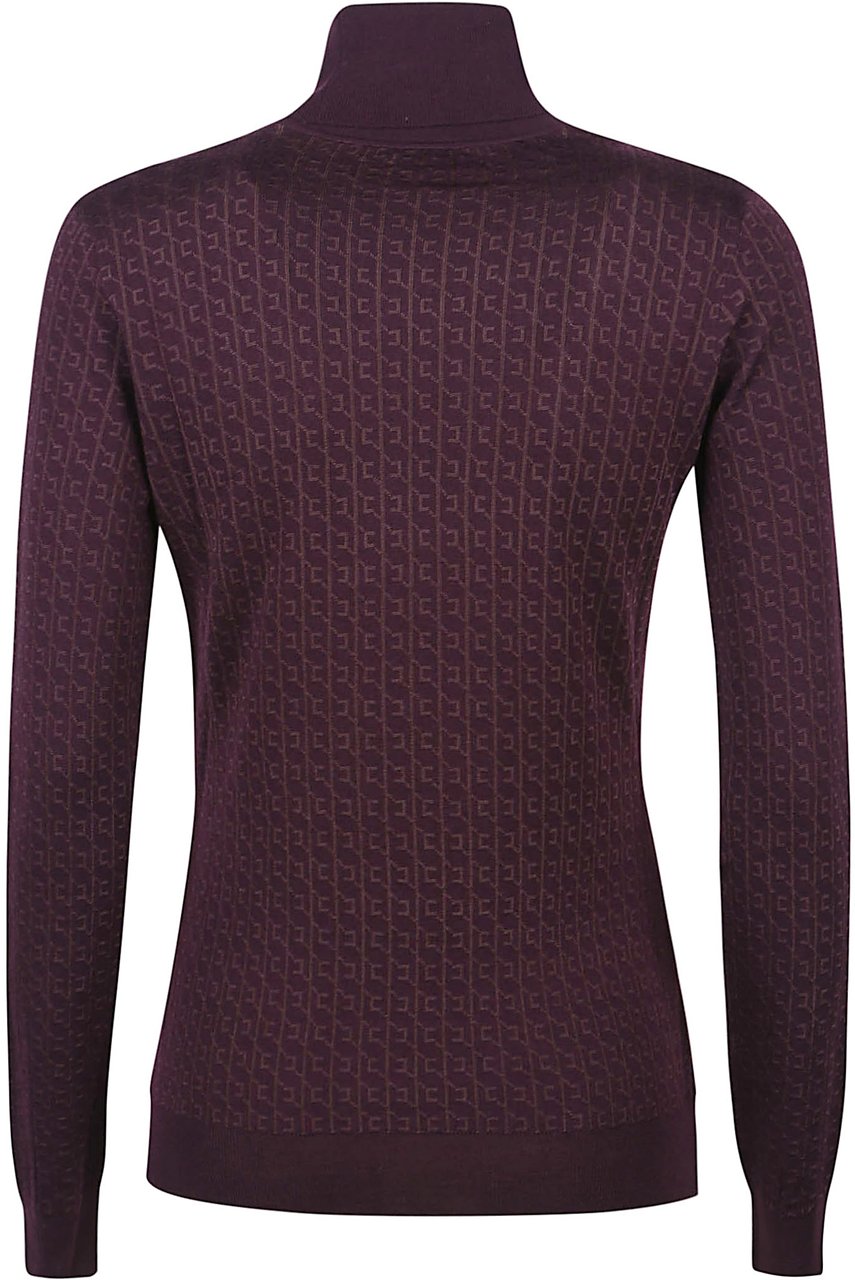 Elisabetta Franchi Tricot Turtle Neck Sweater Red Rood