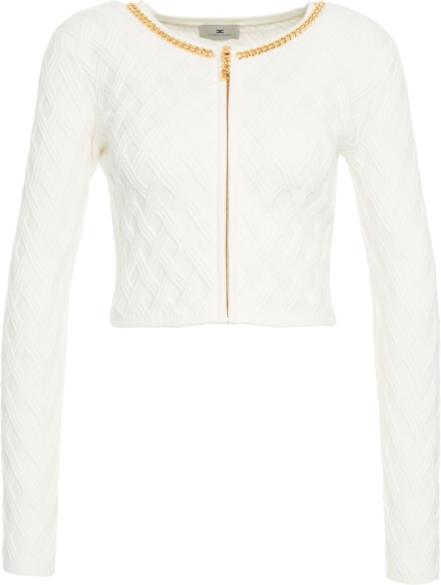 Elisabetta Franchi Cardigan with chain detail Wit