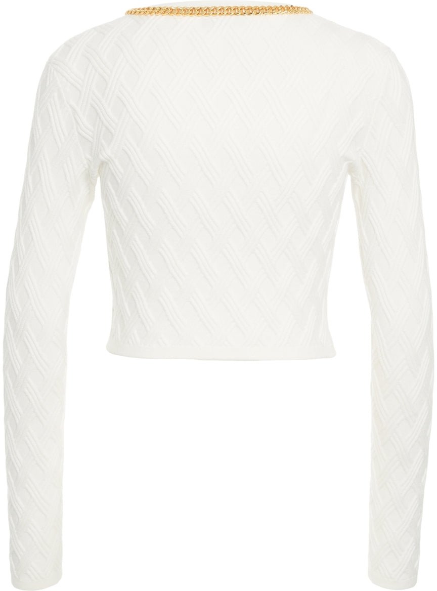 Elisabetta Franchi Cardigan with chain detail Wit