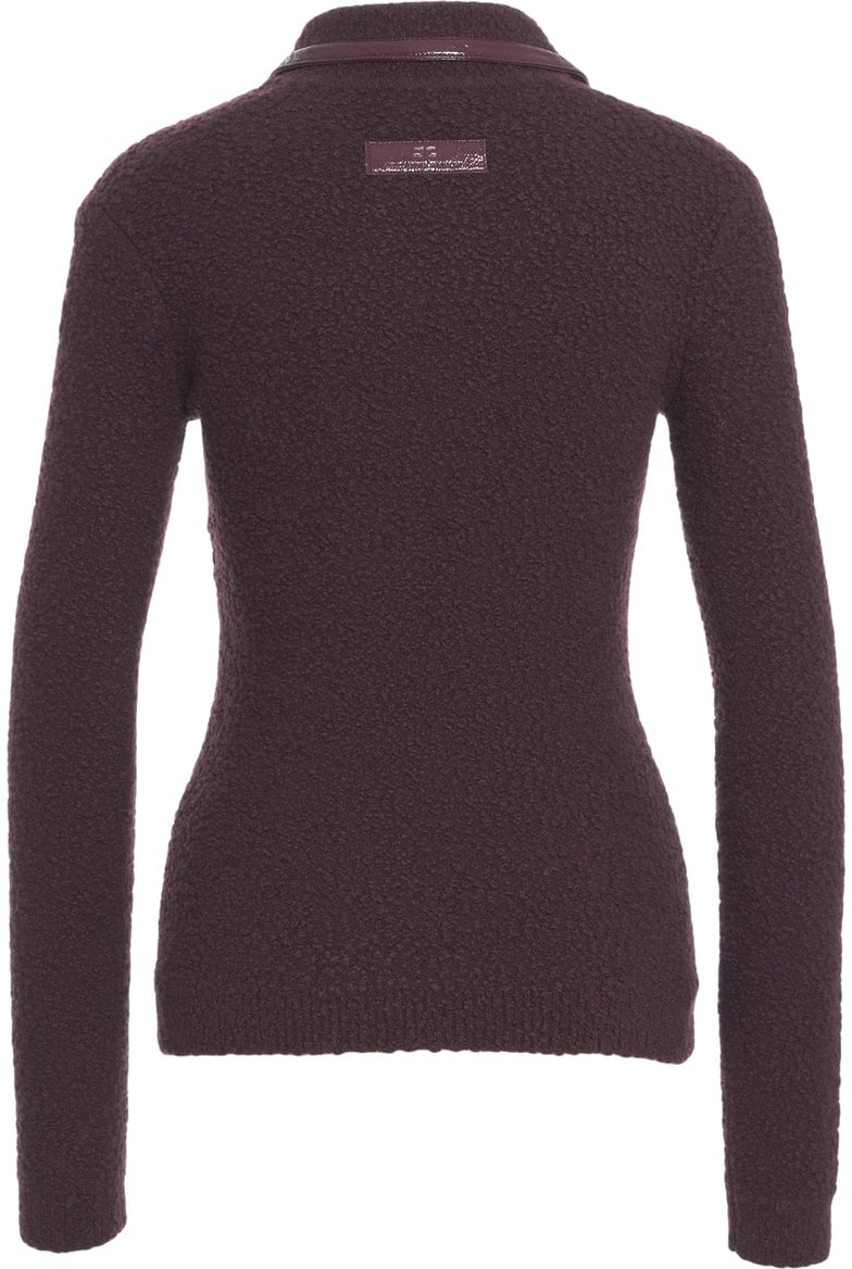 Elisabetta Franchi Bouclé knit polo Rood