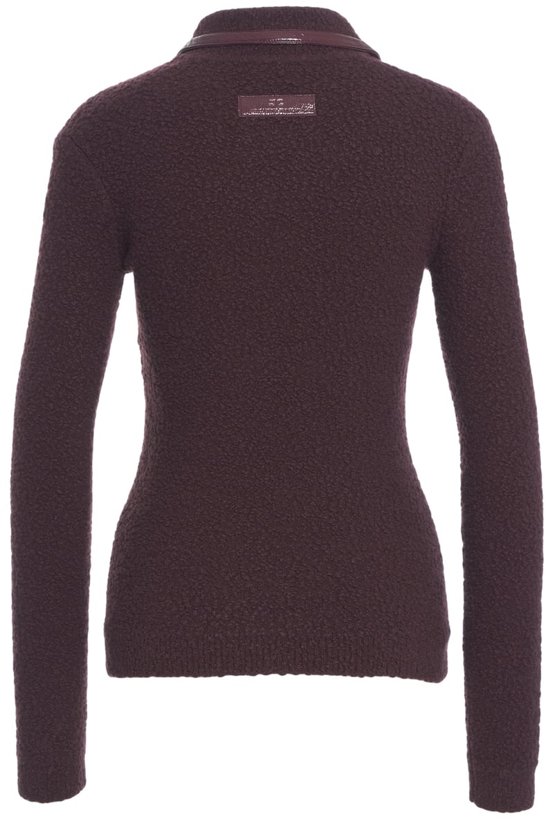 Elisabetta Franchi Polo in maglia bouclé Rood