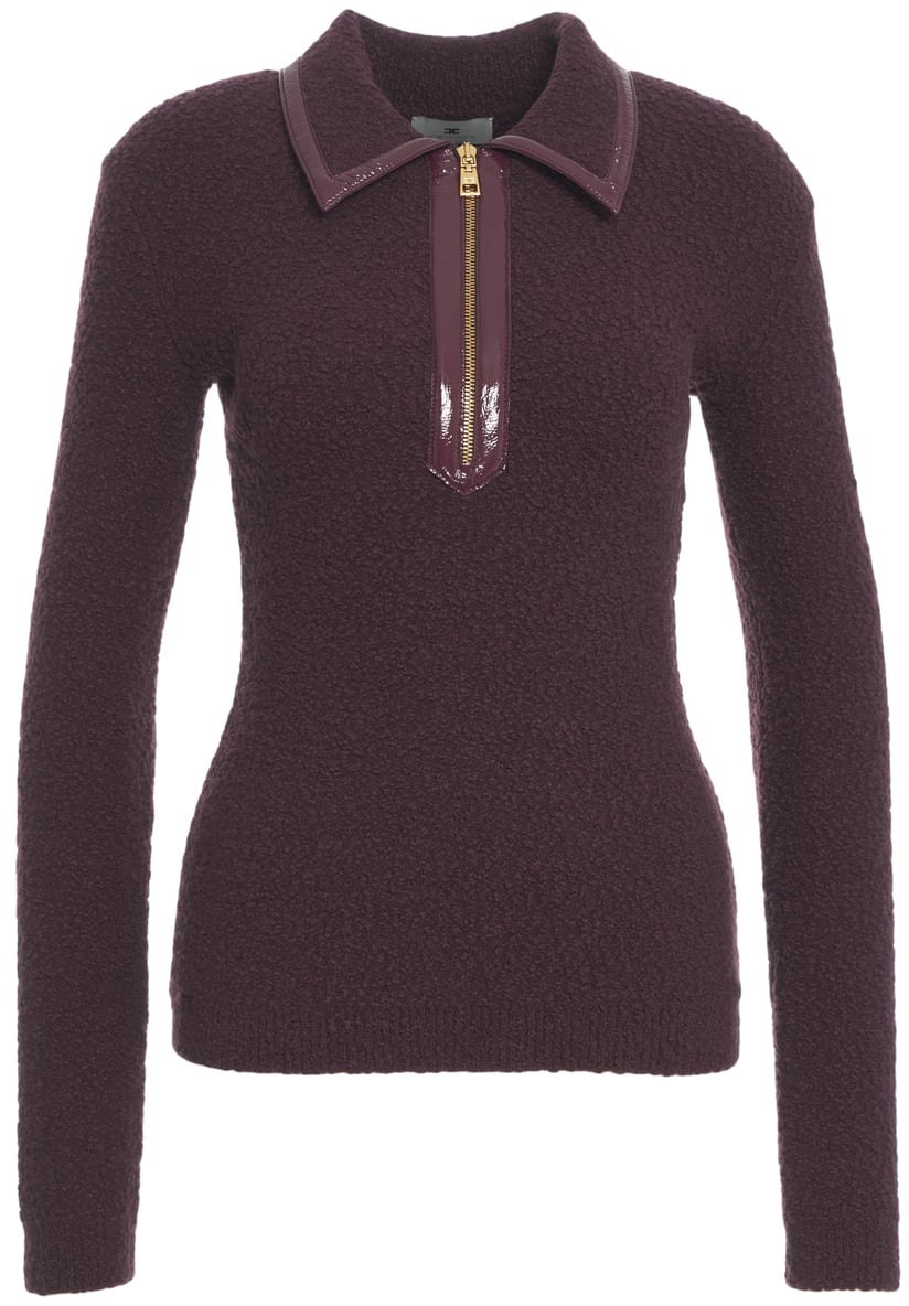 Elisabetta Franchi Polo in maglia bouclé Rood
