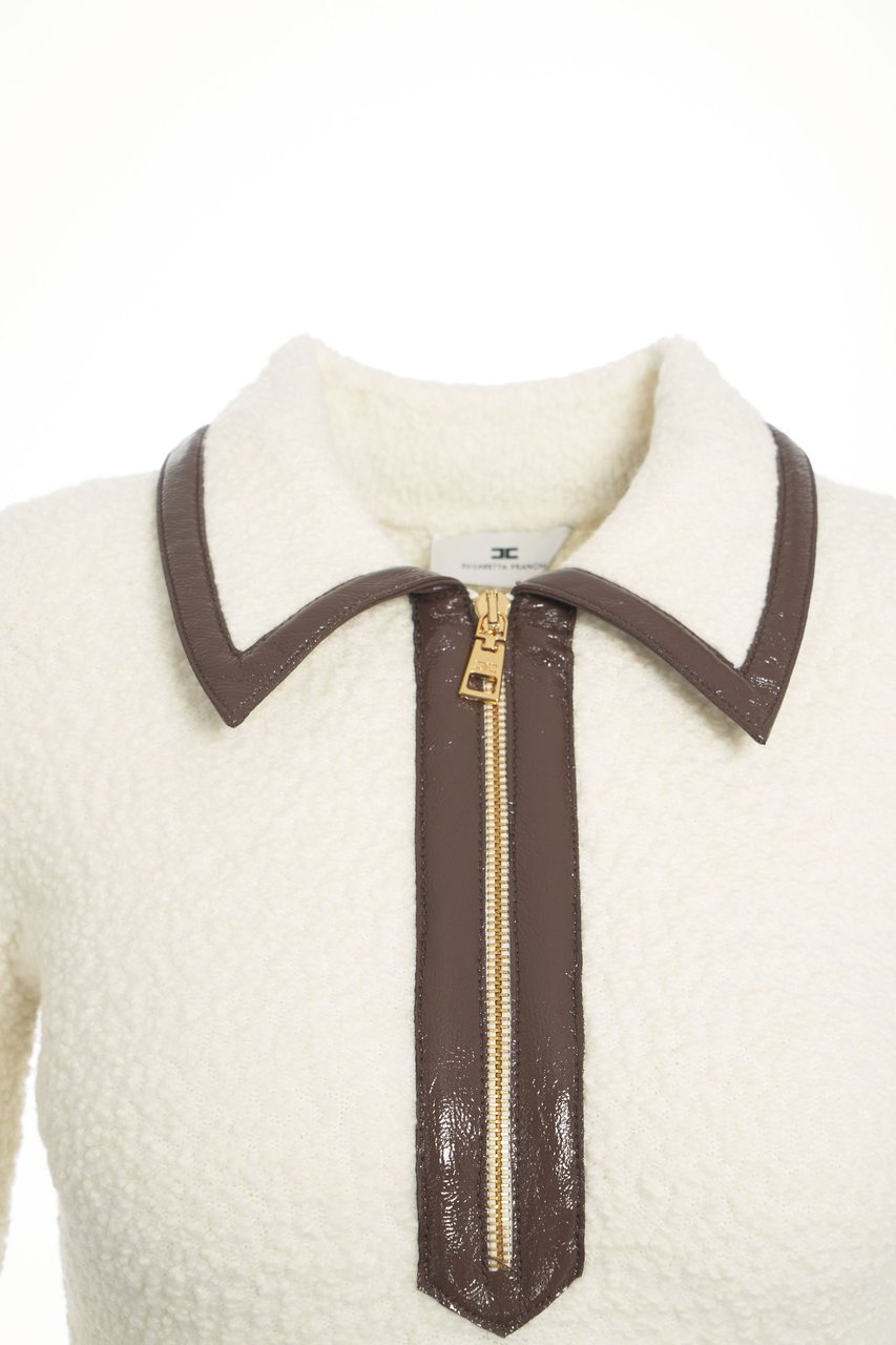 Elisabetta Franchi Maglione in maglia con colletto polo e cerniera Wit