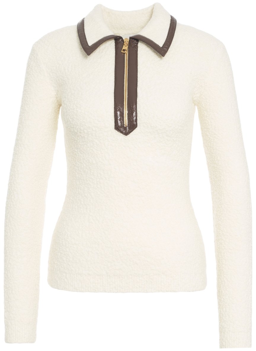 Elisabetta Franchi Maglione in maglia con colletto polo e cerniera Wit