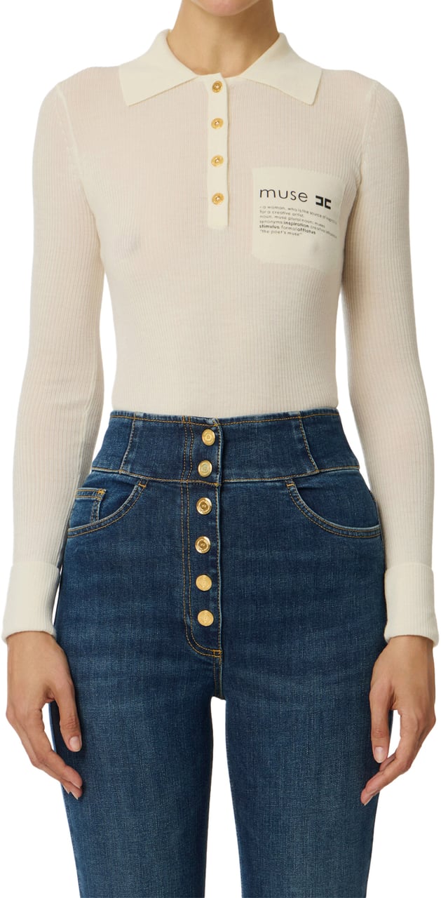 Elisabetta Franchi Sweaters Milk Wit