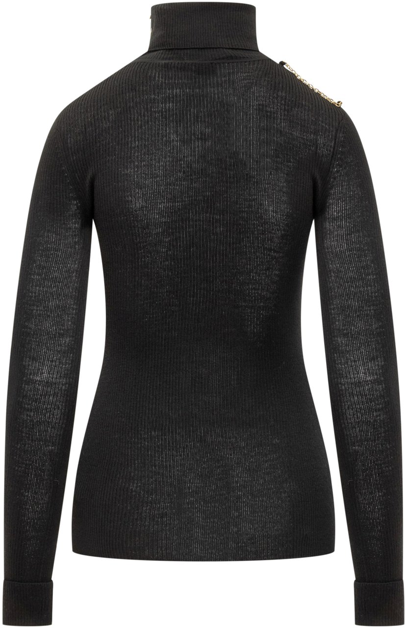 Elisabetta Franchi Elisabetta Franchi Dolcevita Nero con Logo Stampato Zwart