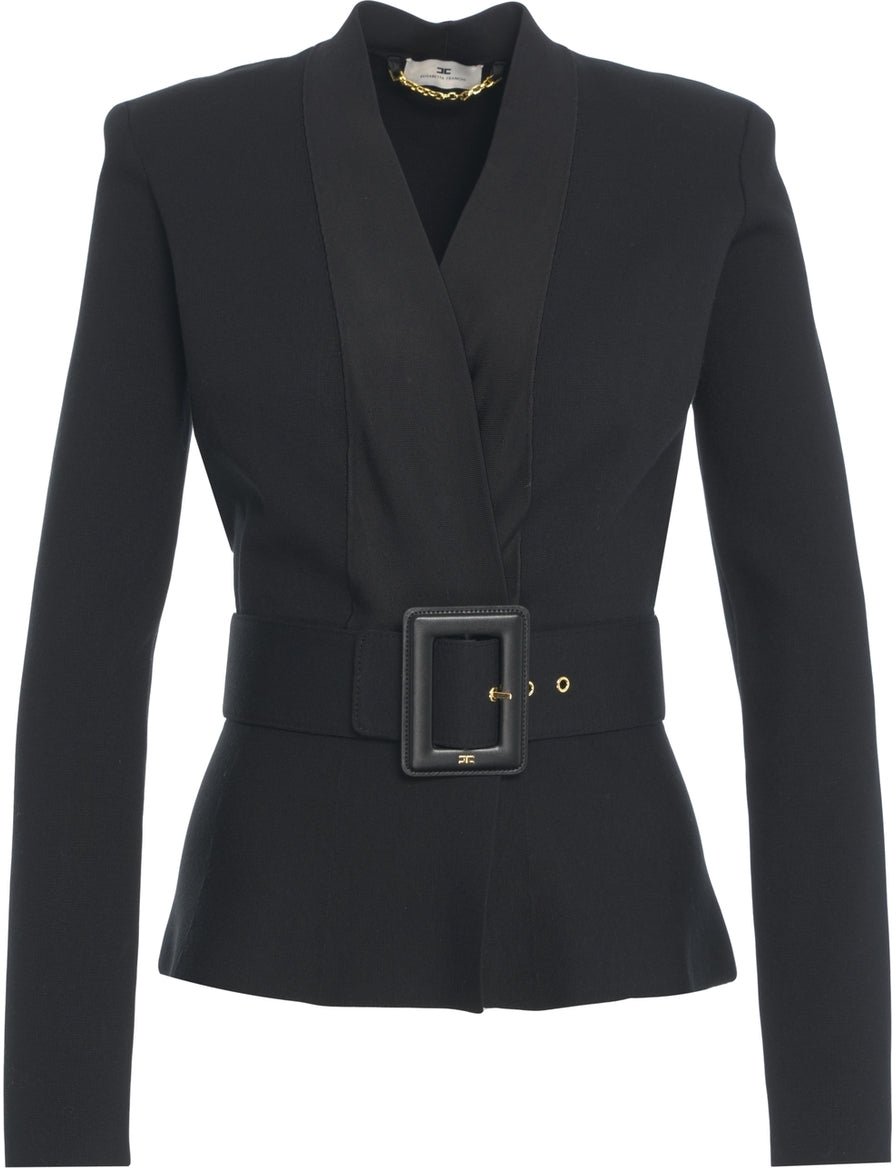 Elisabetta Franchi Blazer with waist belt Zwart