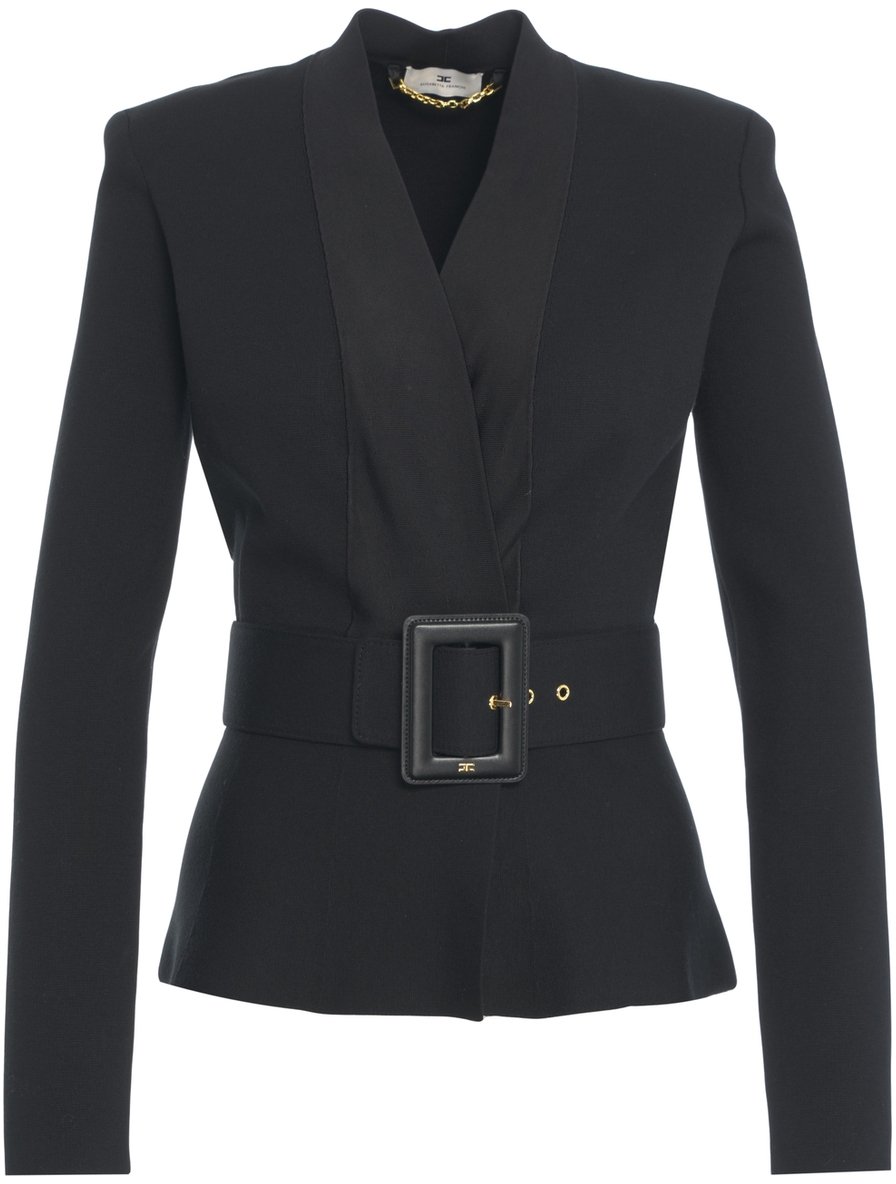 Elisabetta Franchi Blazer con cintura in vita Zwart