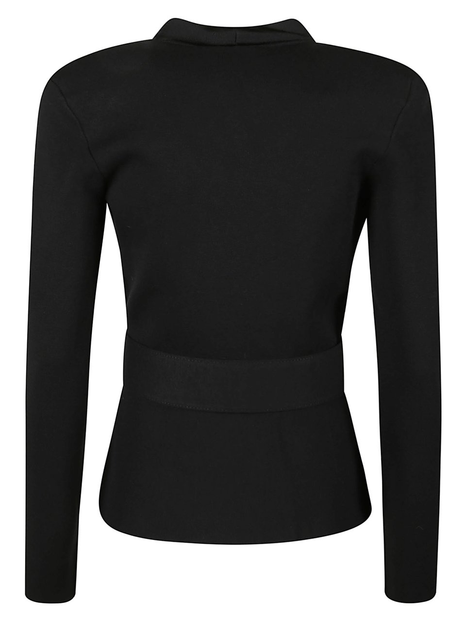 Elisabetta Franchi Tricot Belted Jacket Black Zwart