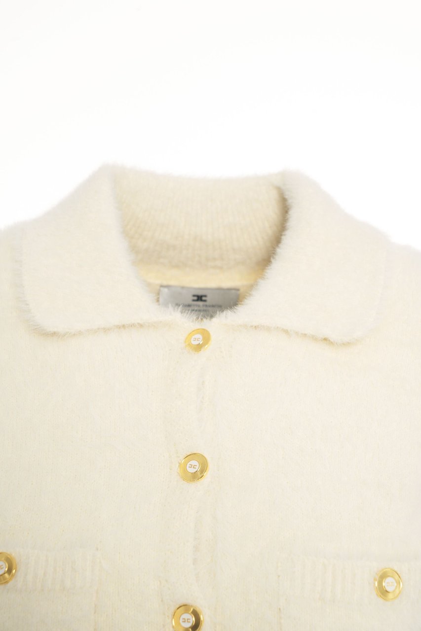 Elisabetta Franchi Cardigan with decorative buttons Wit
