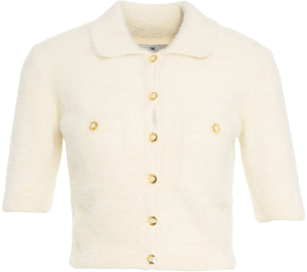 Elisabetta Franchi Cardigan with decorative buttons Wit