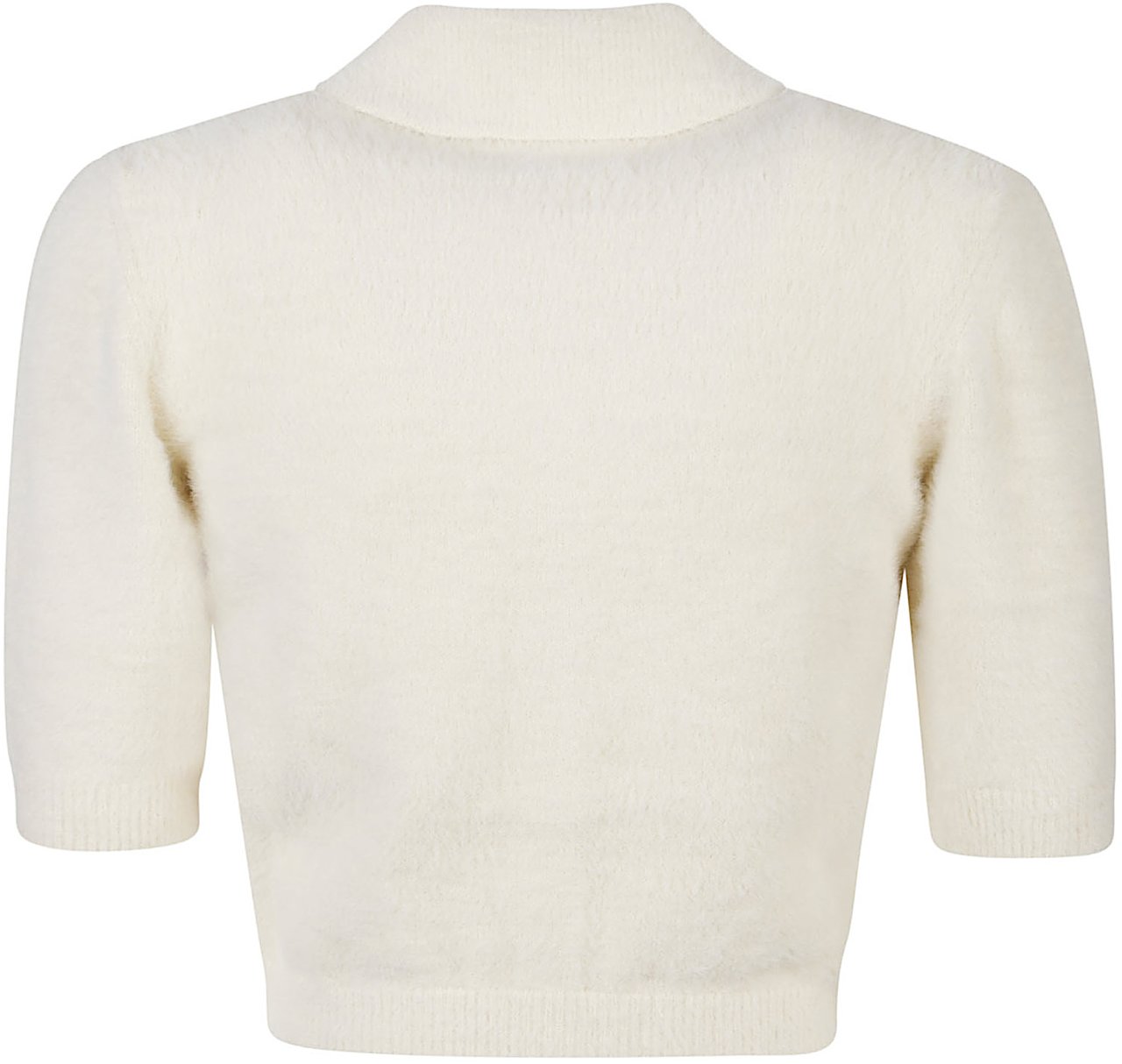 Elisabetta Franchi Short Sleeve Tricot Mini Cardigan White Wit