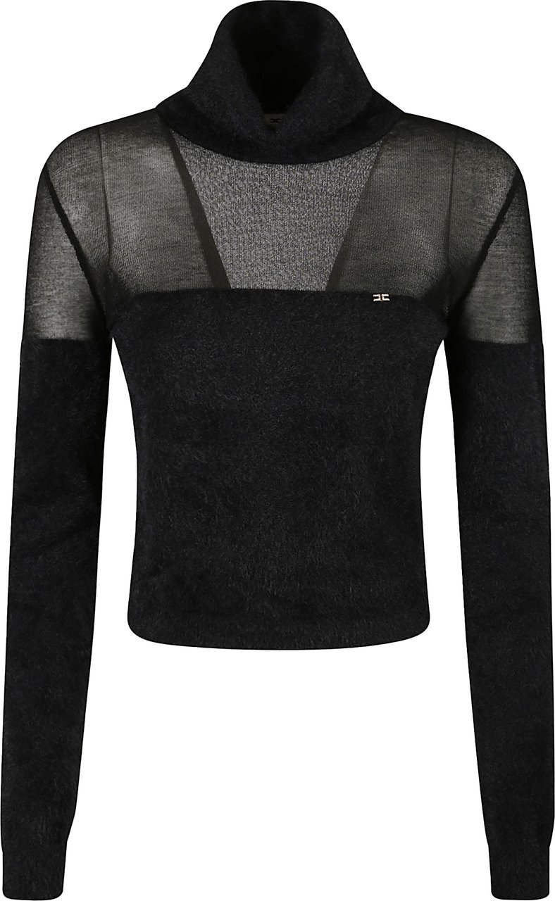 Elisabetta Franchi Tricot Turtle Neck Sweater Black Zwart