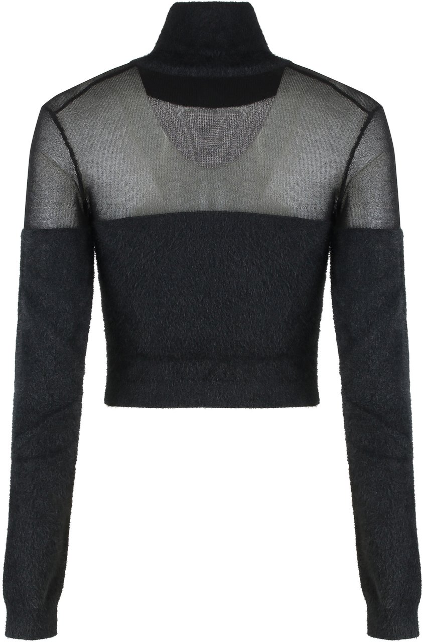 Elisabetta Franchi Sweater with logo jewelry Zwart