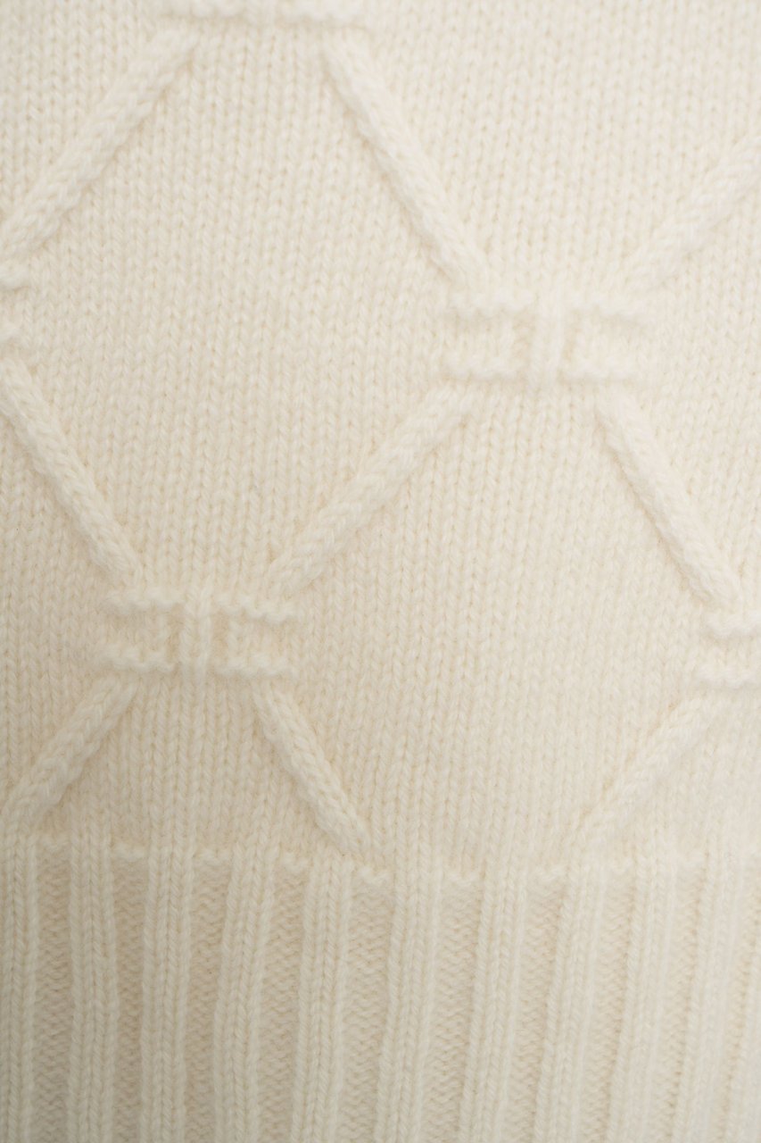Elisabetta Franchi High neck wool sweater Wit