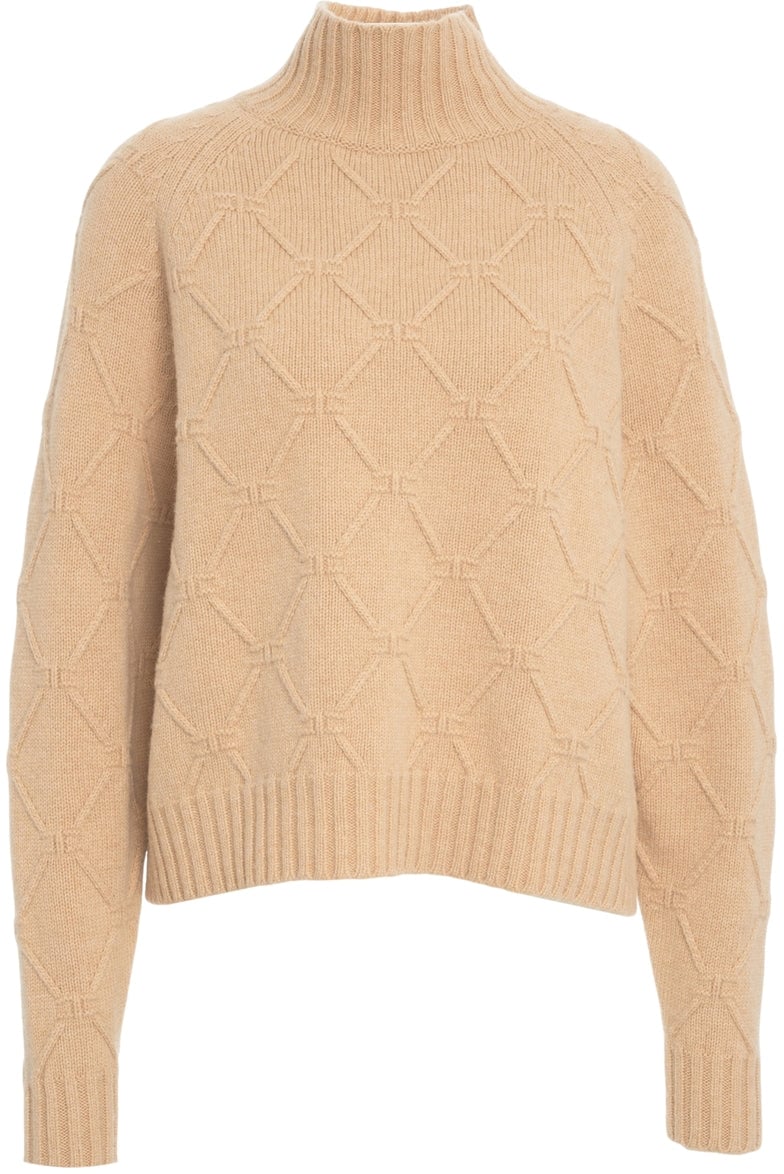Elisabetta Franchi High neck wool sweater Bruin
